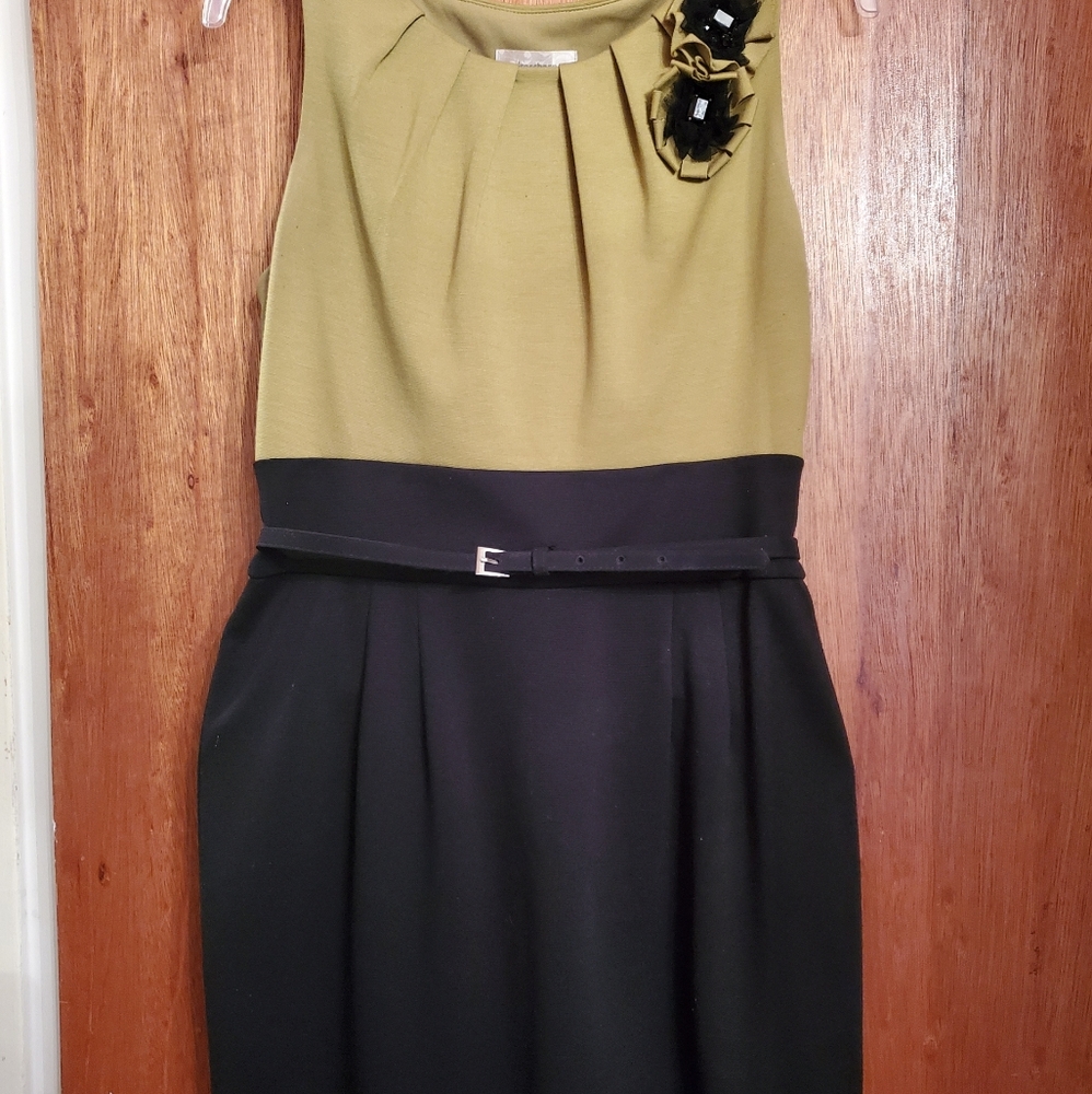 Black and green dress